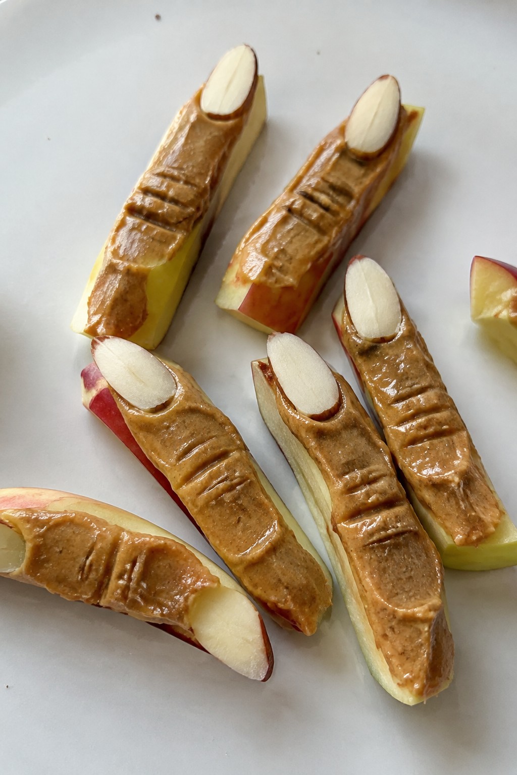 Apple Witch Finger Snacks with Sunflower Butter