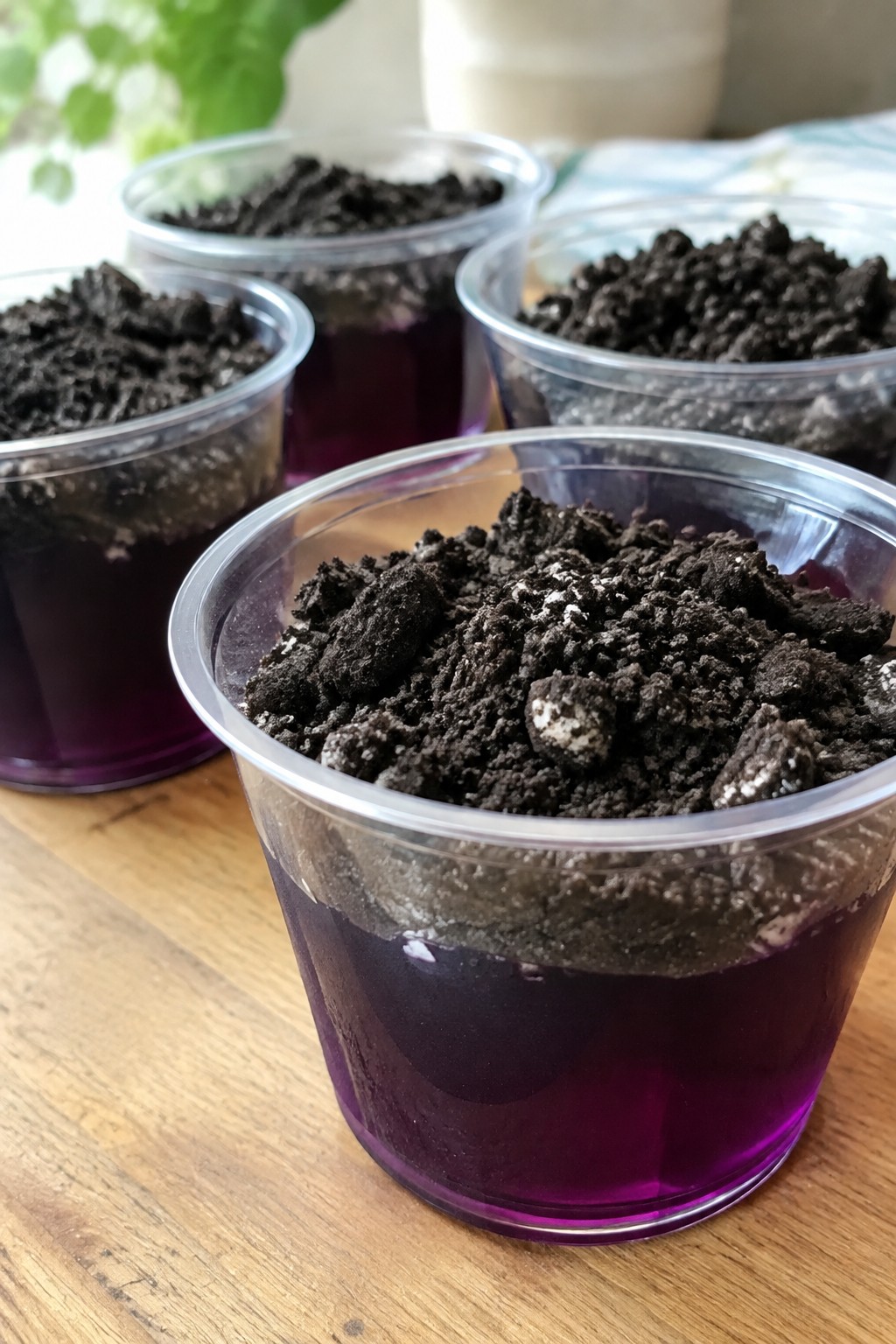 Graveyard Dirt Grape and Cookie Crumble Jello Shots