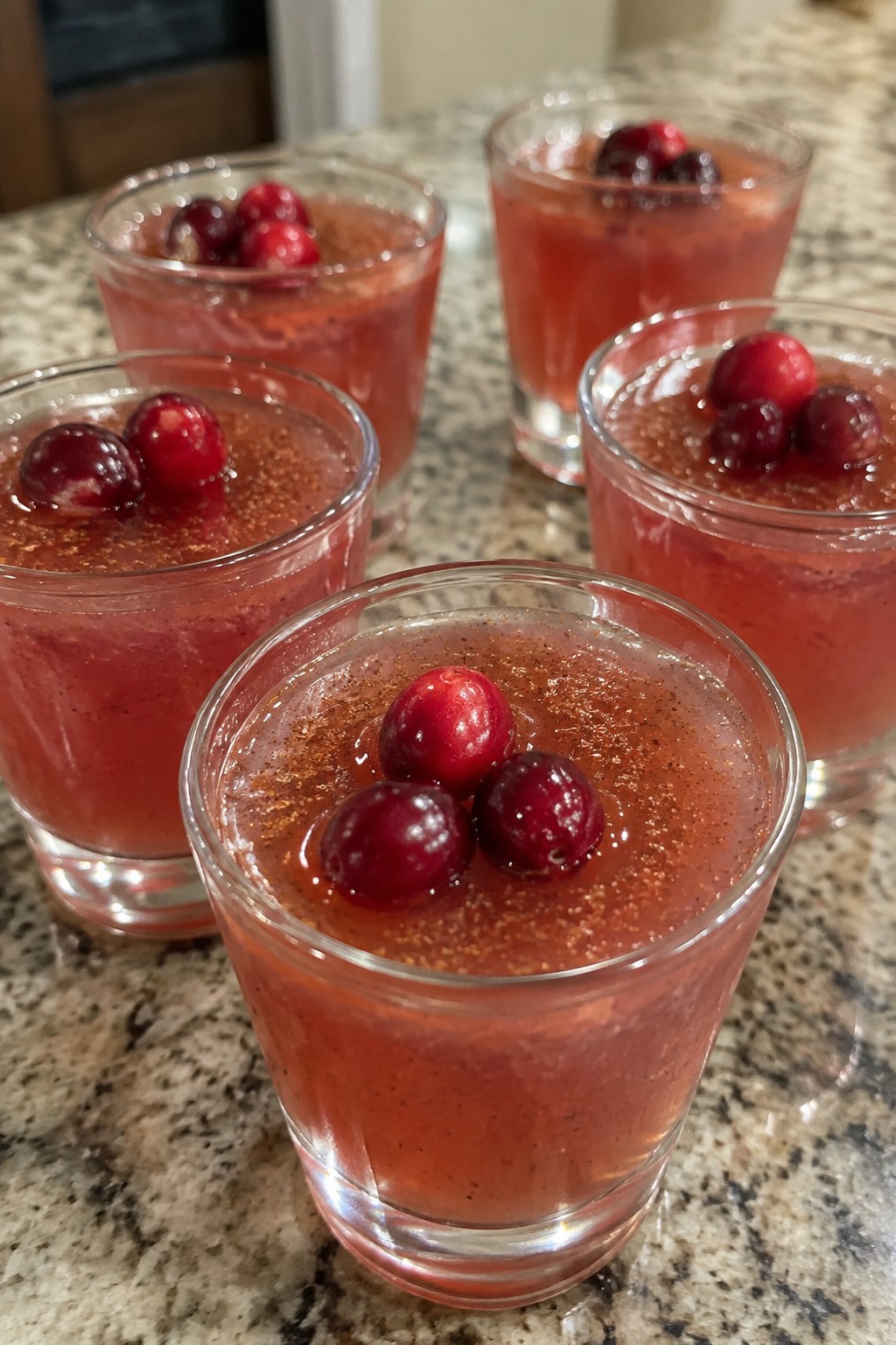 Harvest Pear and Spiced Cranberry Jello Shots