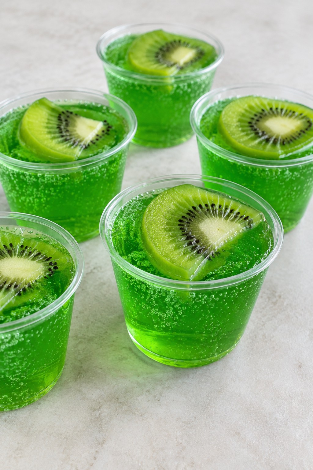 Witch's Brew Green Apple and Kiwi Fizz Jello Shots