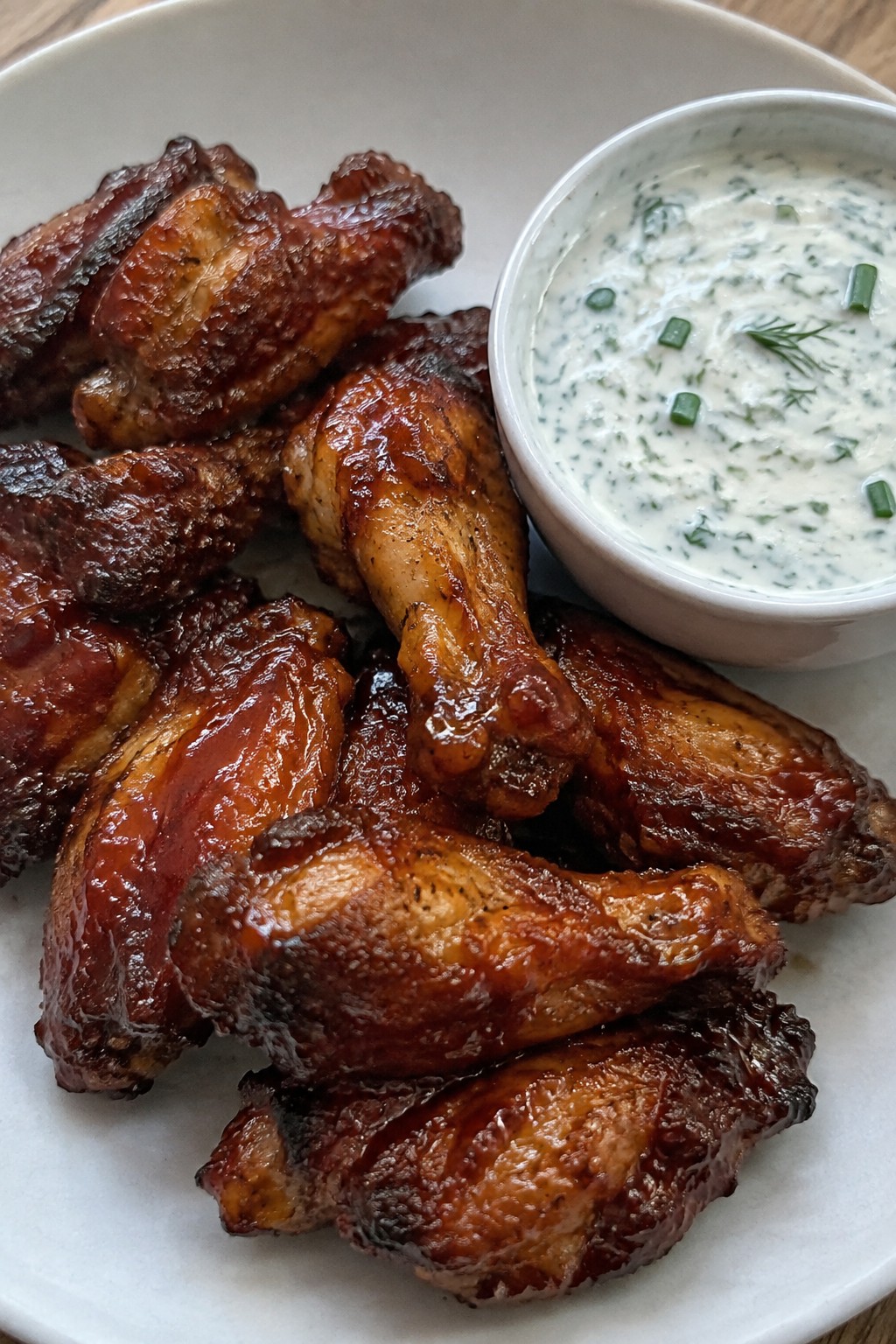 Smoky BBQ Bat Wings with Ranch Dip