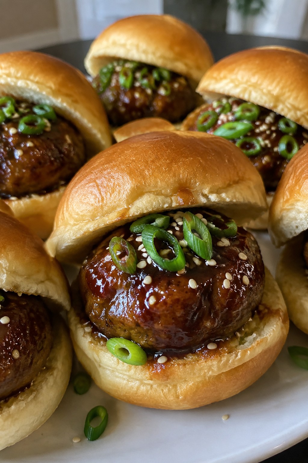 Teriyaki Meatball Sliders on Mini Buns