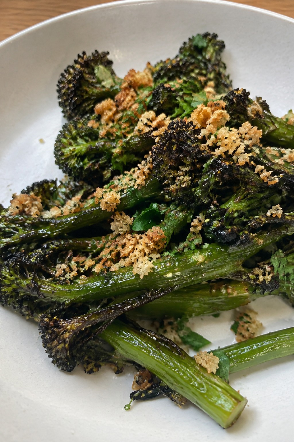 Charred Broccolini with Anchovy Butter and Toasted Breadcrumbs