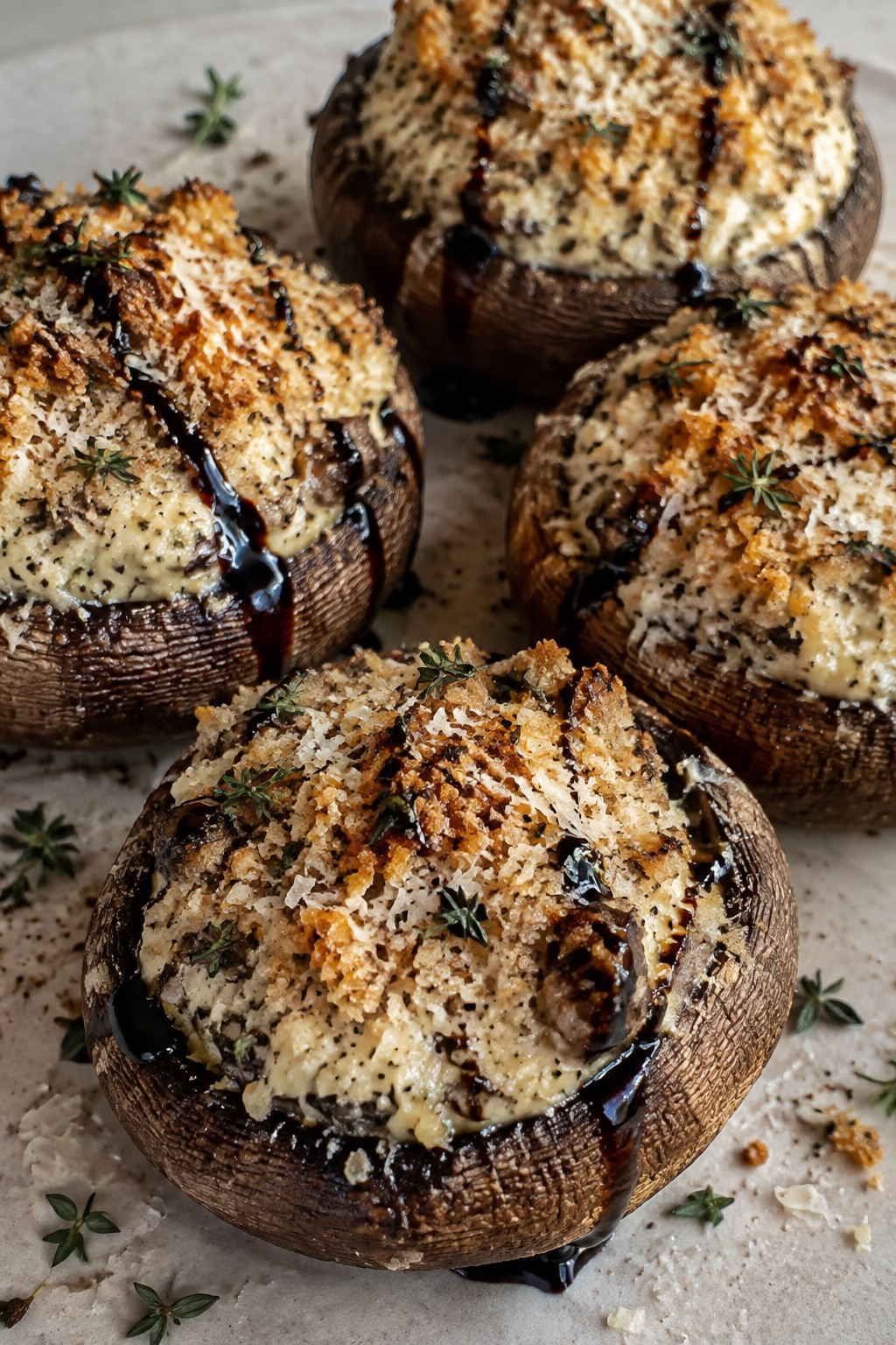 Truffle-Stuffed Mushroom “Coffins” with Aged Balsamic