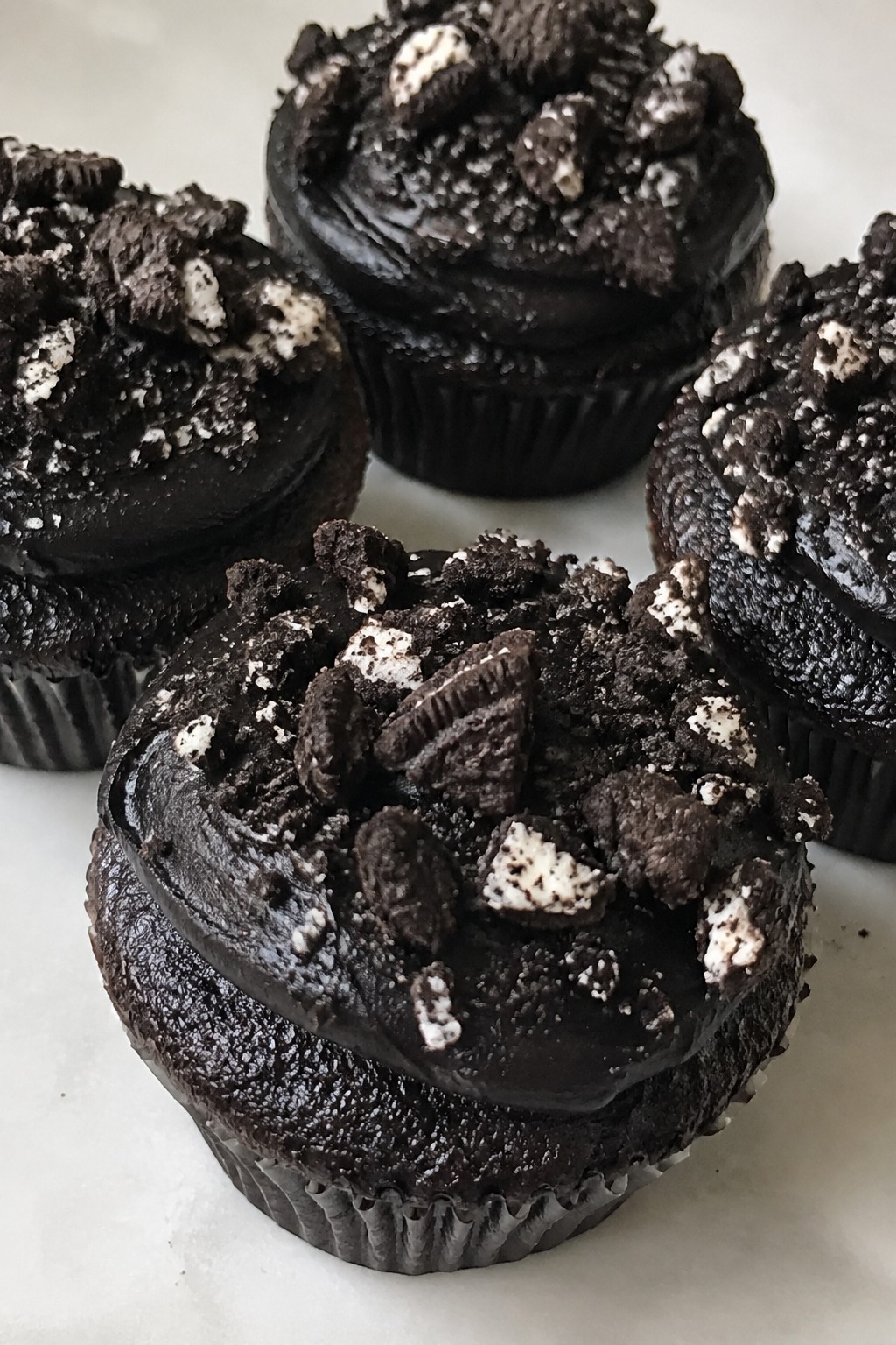 Black Cat Oreo Crumb Cupcakes