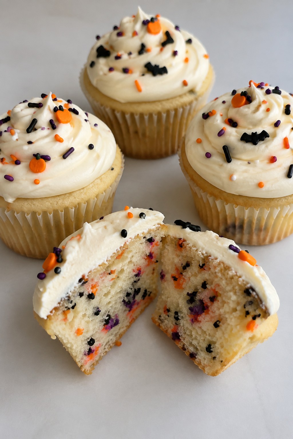 Haunted Sprinkle Explosion Cupcakes