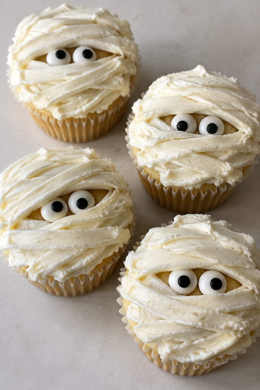 Mummy Wrapped Buttercream Cupcakes