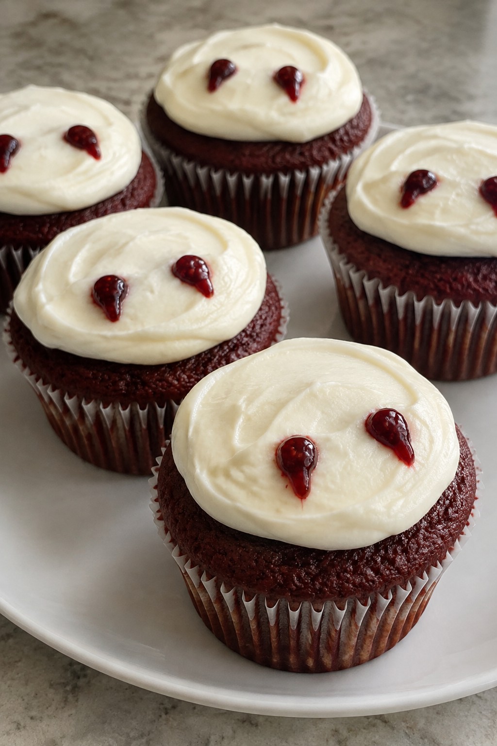 Red Velvet Vampire Bite Cupcakes