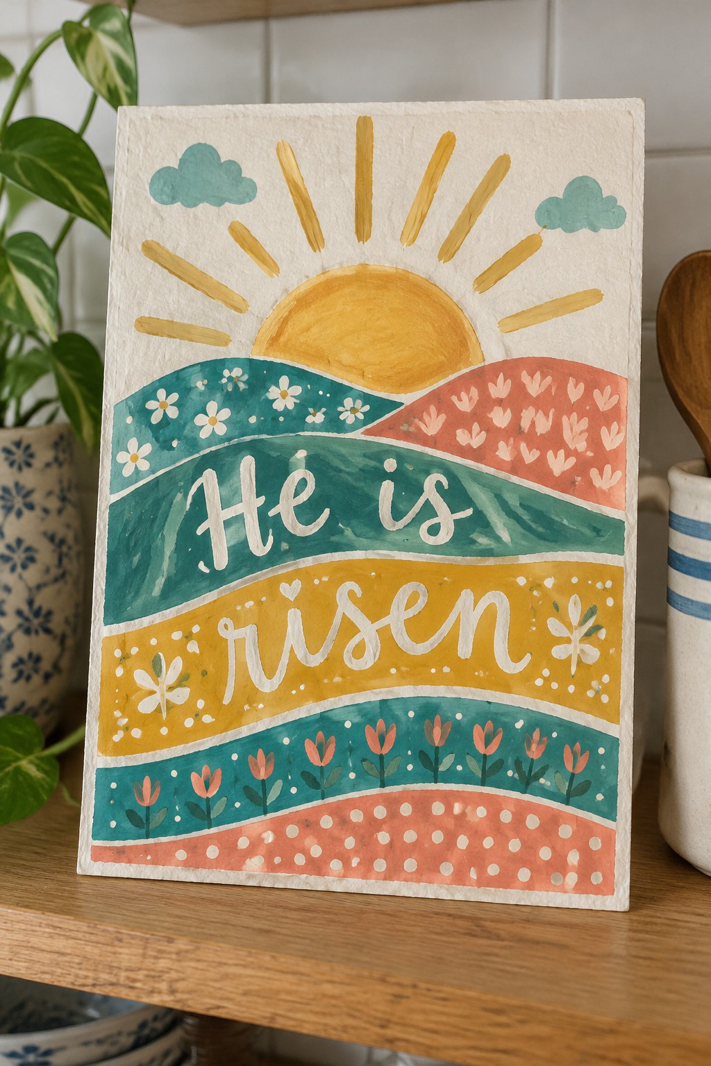 Vibrant watercolor card with